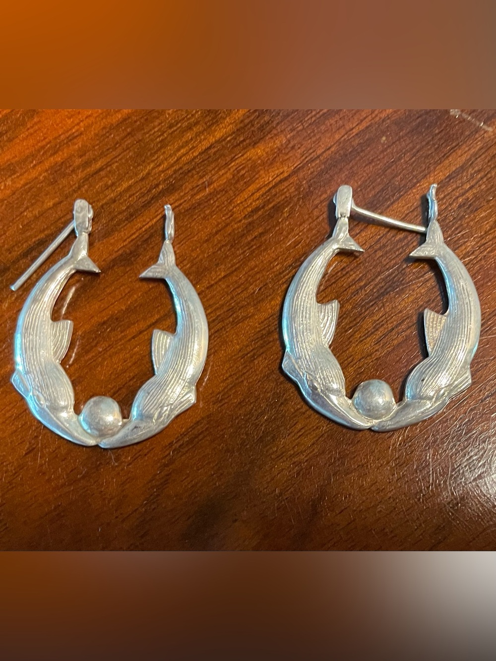 Silver Fish Hoop Earrings - Elegant Women's Jewelry